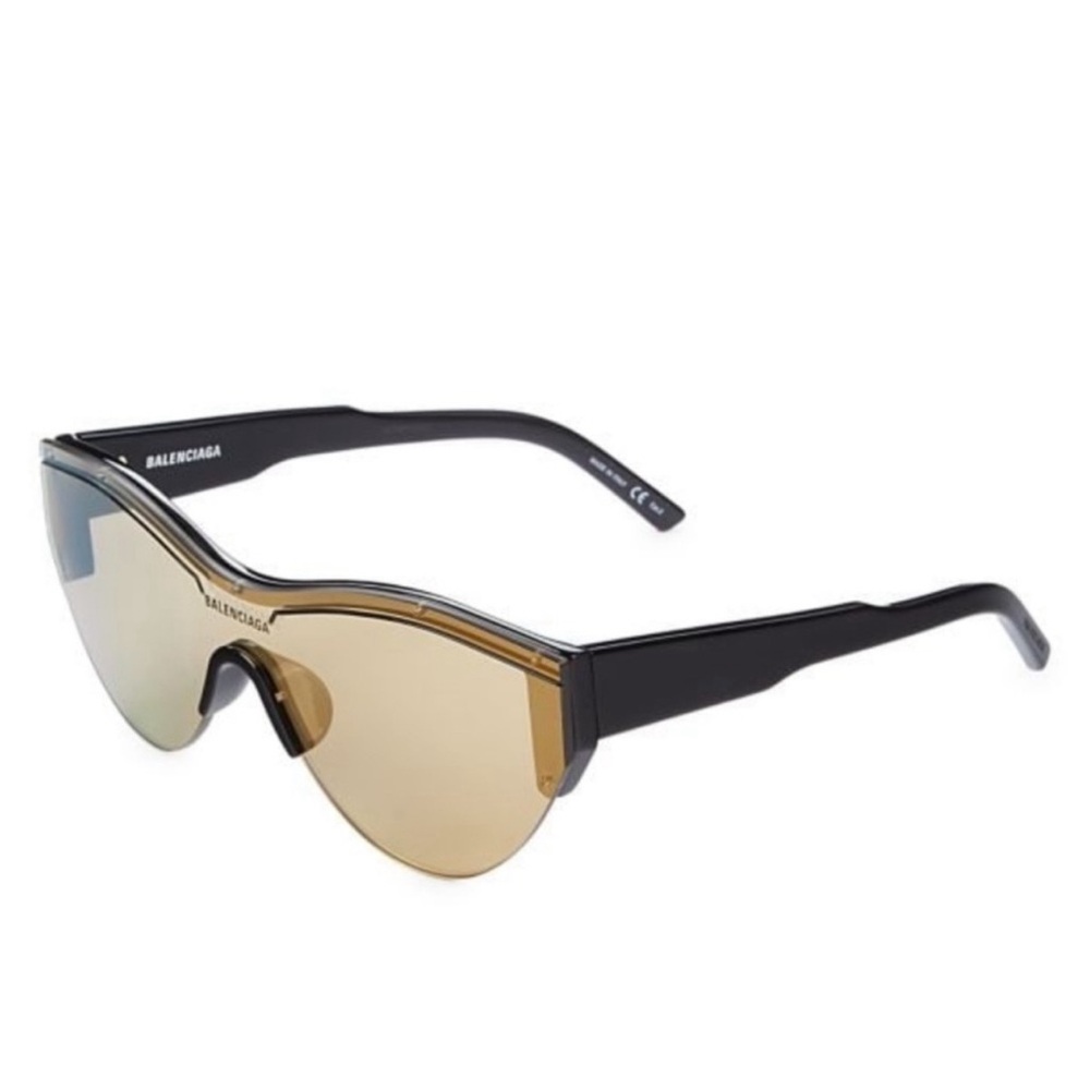 Balenciaga Gold color 65MM Oversized Shield Sunglasses - Picture 2 of 3